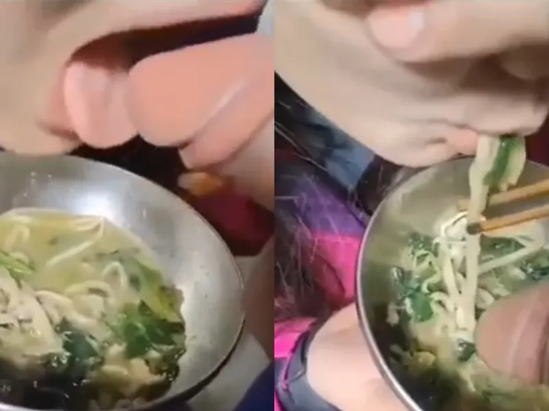 độc lạ em ăn mì còn lấy cậu bé anh chấm vào nước để mút